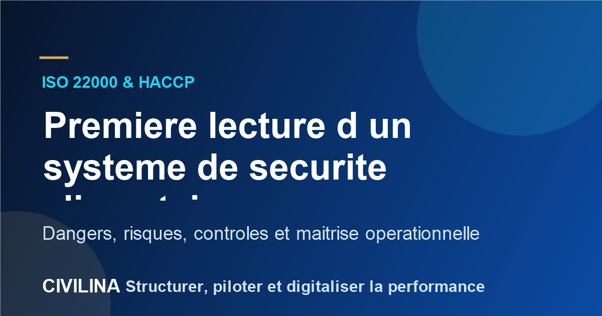 Couverture - ISO 22000 et HACCP : première lecture d un système de sécurité alimentaire